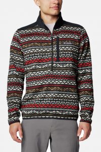 סווטשירט קולומביה לגברים Columbia Fleece sweater - שחור/אדום