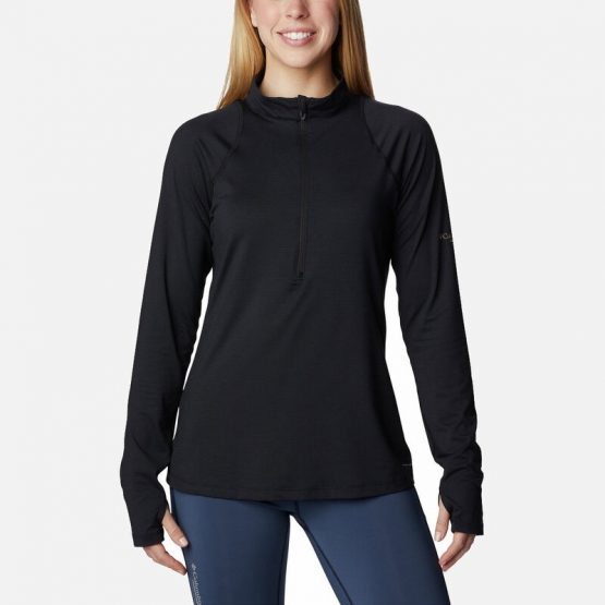 חולצת טי שירט ארוכות קולומביה לנשים Columbia Endless Trail Half Zip - שחור