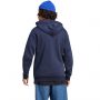 ג'קט ומעיל אדידס לגברים Adidas Essentials Fleece 3-Stripes FZ Hoodie - כחול כההלבן