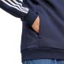 ג'קט ומעיל אדידס לגברים Adidas Essentials Fleece 3-Stripes FZ Hoodie - כחול כההלבן