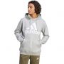 סווטשירט אדידס לגברים Adidas Essentials Fleece Big Logo Hoodie - אפור/לבן
