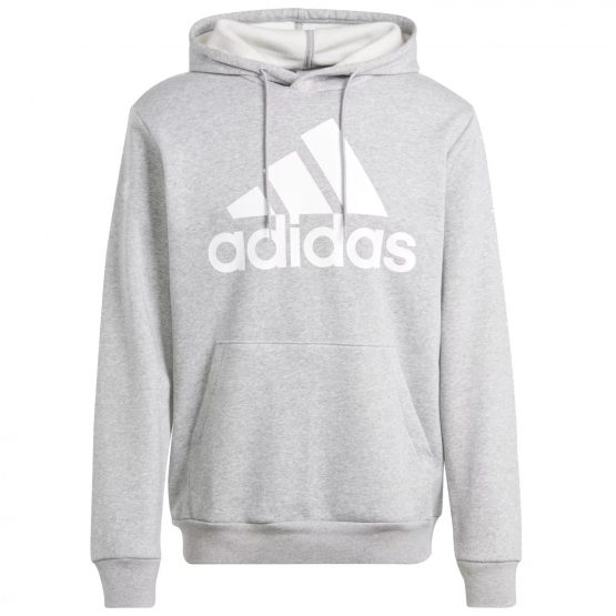 סווטשירט אדידס לגברים Adidas Essentials Fleece Big Logo Hoodie - אפור/לבן