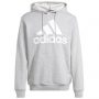סווטשירט אדידס לגברים Adidas Essentials Fleece Big Logo Hoodie - אפור/לבן