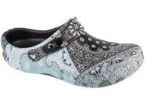 נעליים שטוחות קרוקס לגברים Crocs  Bistro Graphic Clog  - שחור/לבן/אפור