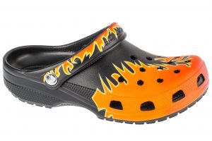 נעליים שטוחות קרוקס לגברים Crocs Classic Flames Clog - שחור/כתום