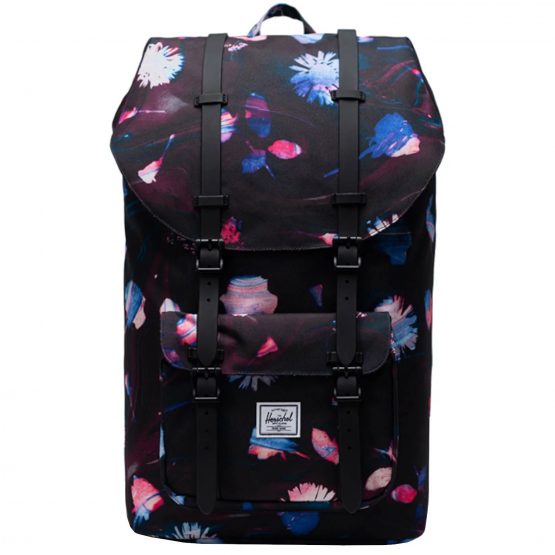 תיק Herschel לנשים Herschel Little America - שחור פרחוני