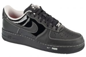 נעלי סניקרס נייק לגברים Nike Air Force 1 '07 Low City Pack Paris Patent - שחור מבריק
