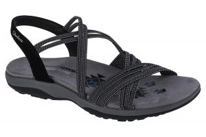 סנדלים סקצ'רס לנשים Skechers  Reggae Slim - Turn It Up - שחור