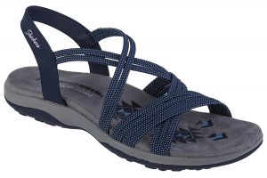 סנדלים סקצ'רס לנשים Skechers  Reggae Slim - Turn It Up - כחול כהה