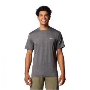 חולצת טי שירט קולומביה לגברים Columbia  Kwick Hike Back Graphic SS Tee - אפור