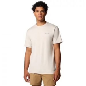 חולצת טי שירט קולומביה לגברים Columbia  Kwick Hike Back Graphic SS Tee - בז'