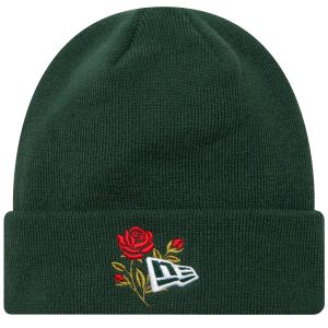 כובע ניו ארה לגברים New Era Rose Icon Cuff Knit Beanie Hat - ירוק