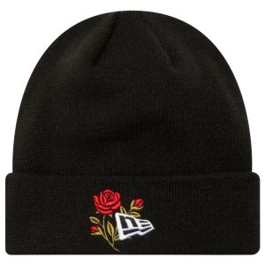 כובע ניו ארה לגברים New Era Rose Icon Cuff Knit Beanie Hat - שחור