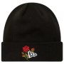 כובע ניו ארה לגברים New Era Rose Icon Cuff Knit Beanie Hat - שחור