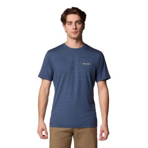 חולצת טי שירט קולומביה לגברים Columbia  Kwick Hike Back Graphic SS Tee - כחול ג'ינס