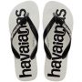 כפכפי הוויאנס לגברים HAVAIANAS TOP LOGO MANIA - לבן/שחור