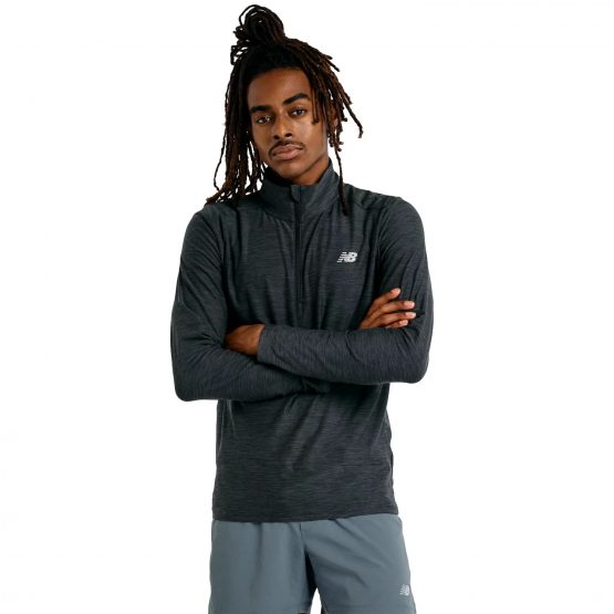 חולצת טי שירט ארוכות ניו באלאנס לגברים New Balance Space Dye - אפור כהה