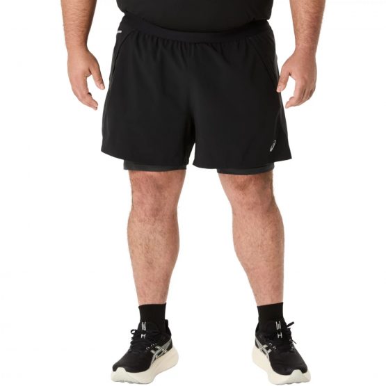 מכנס ספורט אסיקס לגברים Asics Road 2N1 5IN Short - שחור