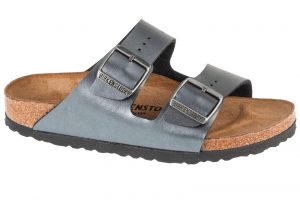 כפכפי בירקנשטוק לנשים Birkenstock Arizona BF - כסף מטאלי