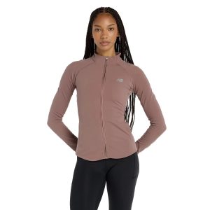 ג'קט ומעיל ניו באלאנס לנשים New Balance Harmony Full Zip - חום