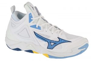 כדור רשת מיזונו לגברים Mizuno Wave Momentum 3 Mid - לבן/כחול/תכלת