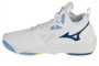 כדור רשת מיזונו לגברים Mizuno Wave Momentum 3 Mid - לבן/כחול/תכלת