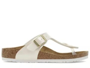 כפכפי בירקנשטוק לנשים Birkenstock Gizeh Bf - לבן פנינה