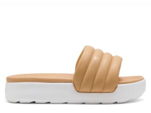כפכפי פומה לנשים PUMA Karmen Slide Puffy - בז/לבן