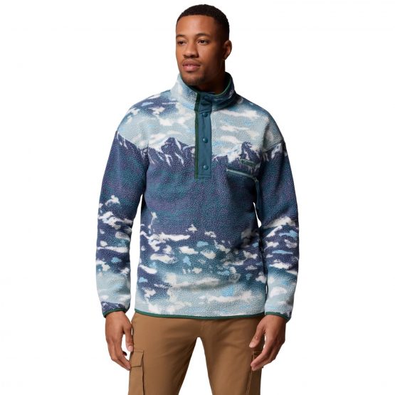 סווטשירט קולומביה לגברים Columbia  Helvetia II Printed Half Snap Fleece - כחול