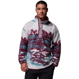 סווטשירט קולומביה לגברים Columbia  Helvetia II Printed Half Snap Fleece - סגוללבן