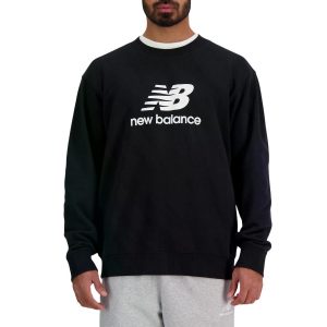 סווטשירט ניו באלאנס לגברים New Balance Stacked Logo Fren Bk - שחור