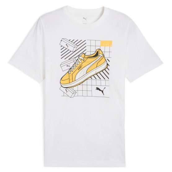 חולצת טי שירט פומה לגברים PUMA Graphics Sneaker Tee - לבן