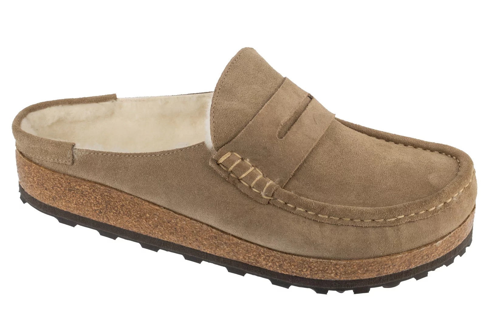 נעלי אלגנט בירקנשטוק לגברים Birkenstock Naples Shearling - חום/בז'