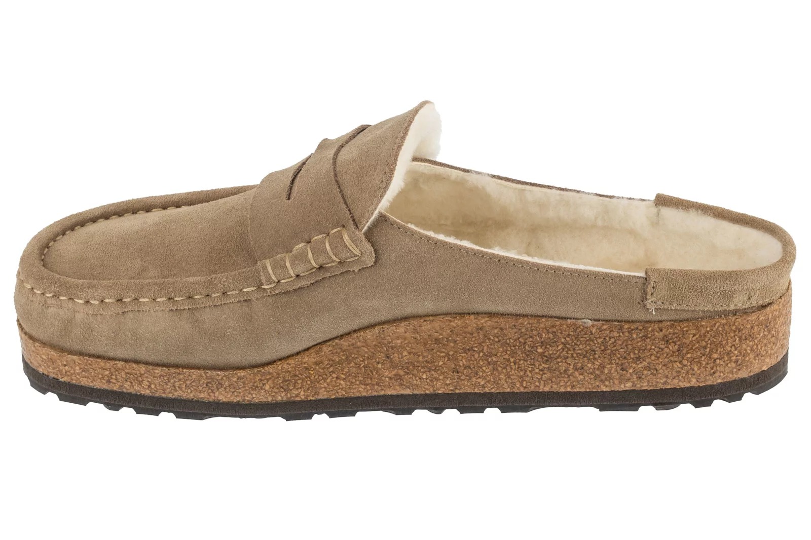 נעלי אלגנט בירקנשטוק לגברים Birkenstock Naples Shearling - חום/בז'