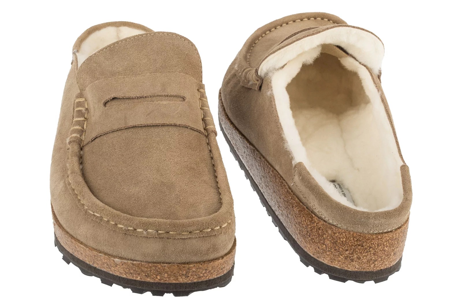 נעלי אלגנט בירקנשטוק לגברים Birkenstock Naples Shearling - חום/בז'