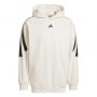 סווטשירט אדידס לגברים Adidas Basketball 3-Stripes Fleece Hoodie - לבן
