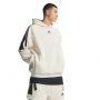 סווטשירט אדידס לגברים Adidas Basketball 3-Stripes Fleece Hoodie - לבן
