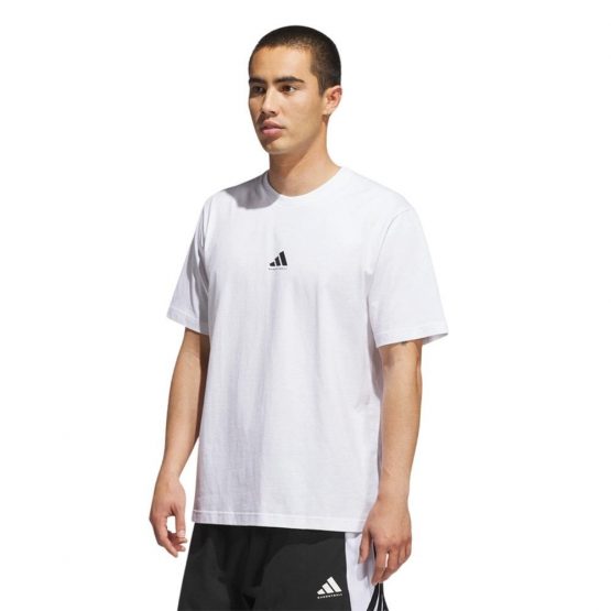 חולצת אימון אדידס לגברים Adidas Basketball Graphic tee - לבן